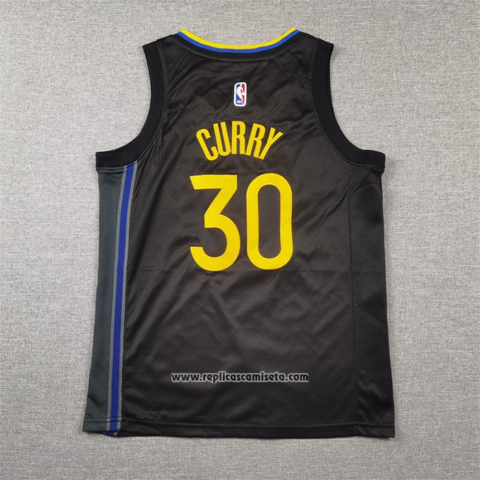 Camiseta Nino Golden State Warriors Stephen Curry NO 30 Statement 2024-25 Negro